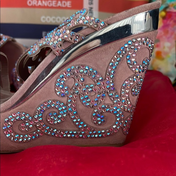 Rene Caovilla Women's Crystal Embellished Wedge Sandals - Silver - Picture 2 of 7